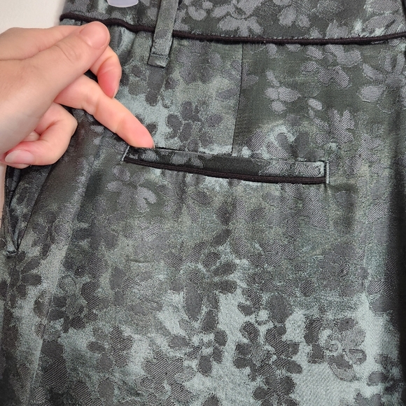 RAG & BONE Jarvis Floral Jacquard Trousers In Grey Forest Size 6 - Picture 12 of 16